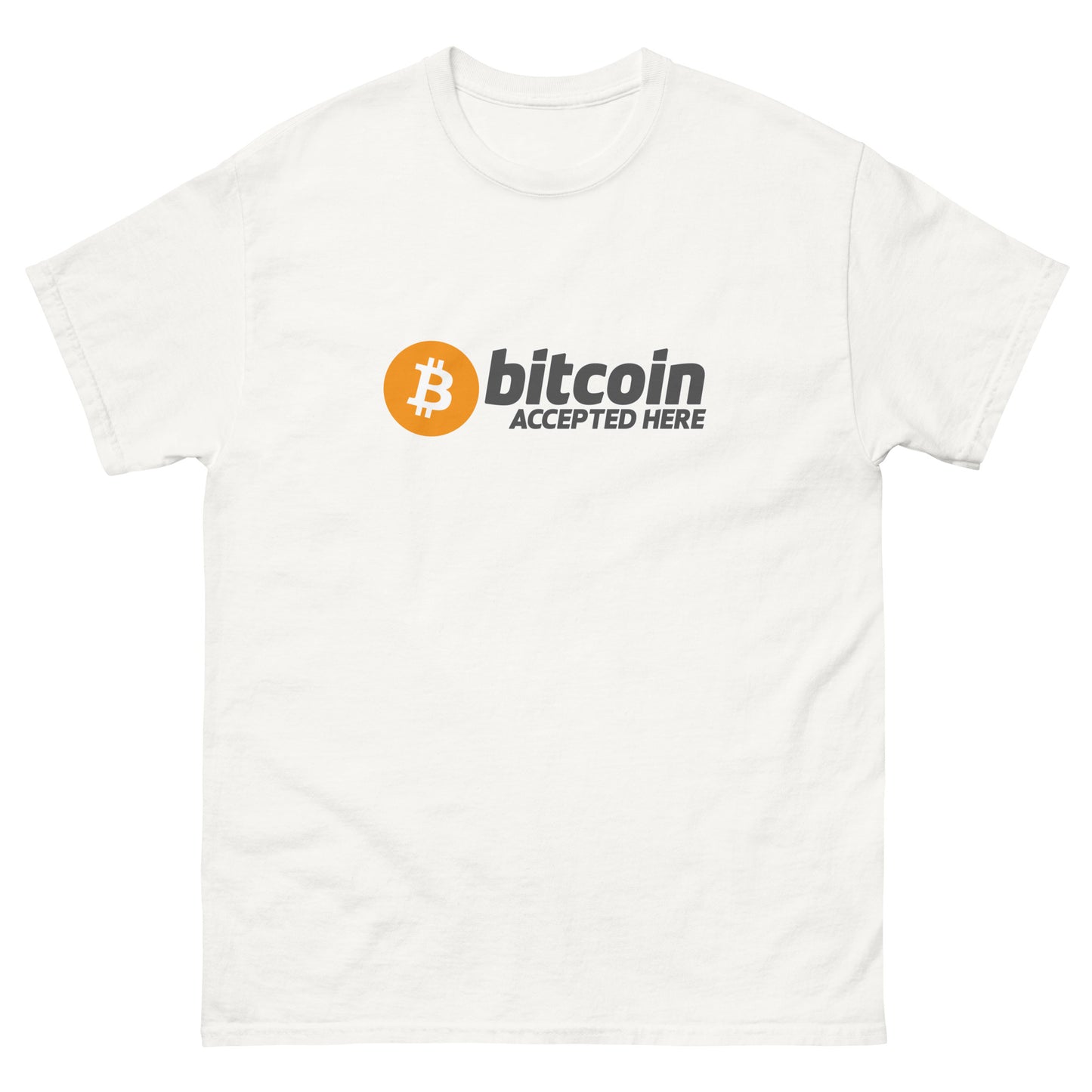 Bitcoin accepted here (black text) - Unisex classic tee